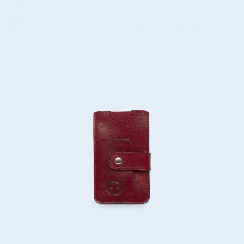 Skórzane etui na telefon - SLOW Case 03 cherry red