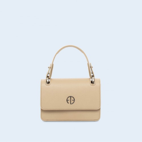 Skórzana torebka - Fussy handbag mini beige