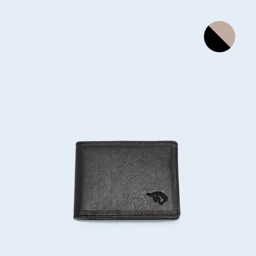 Skórzany portfel męski - SLOW Slim Wallet black/grey
