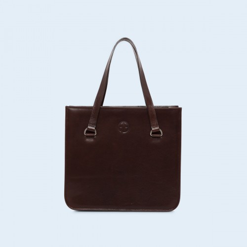 Skórzana torebka - Aware Brick bag chestnut brown