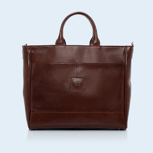 Pojemna torba skórzana - Verity DayFull chestnut brown