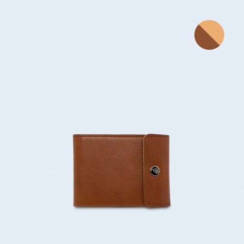 Skórzany portfel męski - SLOW Coin Wallet cognac/camel